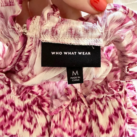 Who What Wear Pink Printed Midi Length Sleeveless Mock Neck Dress - Picture 14 of 16